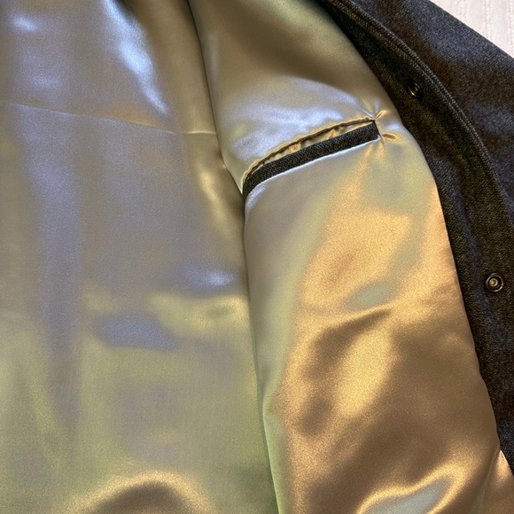 Handmade, retro, vintage style men’s long wool coat. Satin lined. Snap front. - Picture 4 of 8